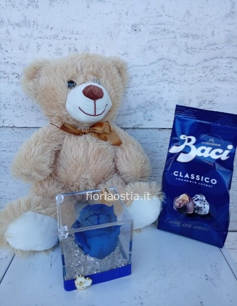 Rosa eterna +Peluches+ Cioccolatini